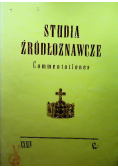 Studia żródłoznawcze Commentationes XXXIV
