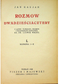 Rozmów dwadzieściacztery Tom I 1928 r.