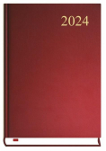 Terminarz 2024 A5 dzienny Asystent bordowy