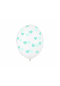 Balony Serduszka Crystal Clear 30cm 6szt