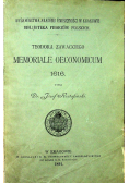 Memoriale Oeconomicum 1616 1891 r.
