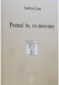 Poznać to co mówimy Prace filologiczne i wspomnienia