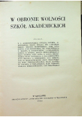 W obronie wolności szkół akademickich 1933 r