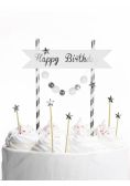 Piker Happy Birthday srebrny