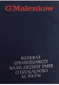 Referat sprawozdawczy na XIX zjeździe partii o działalności KC WKP b