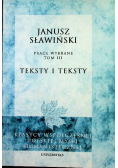 Sławiński Prace wybrane Tom III Teksty i teksty
