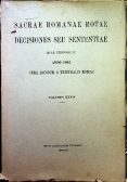 Sacrae Romanae Rotae Decisiones seu sententiae tom XXXIV 1942r