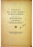Teksty do nauki języka stropolskiego wiek XIV i XV 1924 r.
