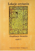 Lekcje czytania Eksplikacje literackie część 1