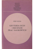 Kryteria ocen i recenzje prac naukowych