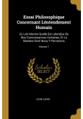 Essai Philosophique Concernant Léntendement Humain