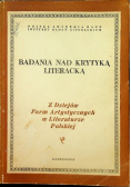 Badania nad krytyką literacką