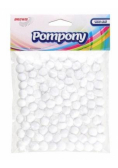 Pompony białe 10mm 100szt
