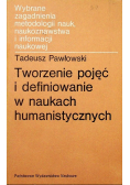 Tworzenie pojęć i definiowanie w naukach humanistycznych