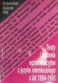 Testy i zadania egzaminacyjne z języka niemieckiego