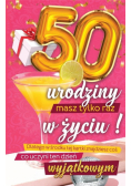 Karnet Urodzinowy 50 + naklejka