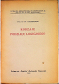 Rodzaje podziału logicznego 1939 r.