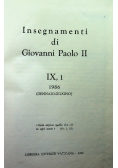 Insegnamenti di Giovanni Paolo II Tom IX Część I
