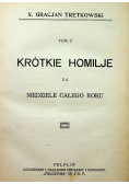 Krótkie homilje na niedziele całego roku 1933 r.