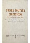 Polska polityka zagraniczna w latach 1926-1932