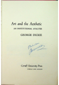Art and the aesthetic An Institutional Analysis