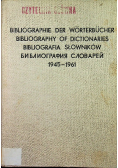 Bibliographie der Worterbucher Bibliography Of Dictionaries