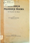 Historja filozofji prawa 1923 r.