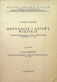 Ordynacje i ustawy wiejskie