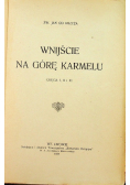 Wnijście na górę Karmelu 1927 r.