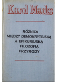 Różnica między demokrytejską a epikurejską filozofią przyrody