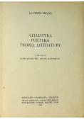 Stylistyka Poetyka Teoria Literatury