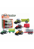 Traktor metalowy z przyczepą MIX