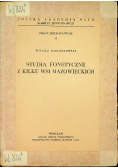 Studia fonetyczne z kliku wsi mazowieckich