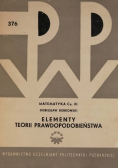 Elementy teorii prawdopodobieństwa