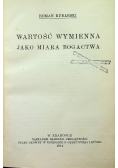 Wartość wymienna jako miara bogactwa 1914 r.