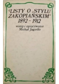 Listy o stylu zakopiańskim 1892 - 1912