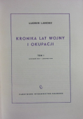 Kronika lat wojny i okupacji  Tom I