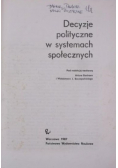 Decyzje polityczne w systemach społecznych