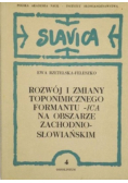 Rozwój i zmiany toponimicznego formatu ica na obszarze zachodnio  słowiańskim