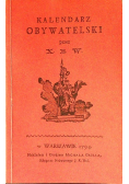 Kalendarz obywatelski reprint z 1794 r.