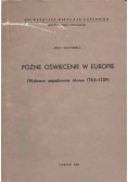 Późne oświecenie w Europie