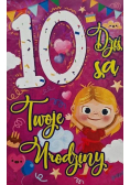 Karnet Urodziny 10 dziewczynka