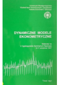 Dynamiczne modele ekonometryczne