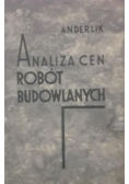 Analiza cen robót budowlanych  1935 r.