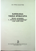 Katolicka nauka społeczna