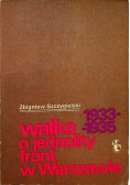 Walka o jednolity front w Warszawie 1933 - 1935
