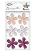 Kwiaty materiałowe pianka 3D 45mm mix 6szt