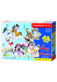 4x1 Puzzle konturowe Animals with Babies