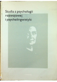 Studia z psychologii rozwojowej i psycholingwistyki