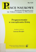 Prognozowanie w zarządzaniu firmą